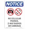 Signmission Safety Sign, OSHA Notice, 18" Height, Rigid Plastic, No Cellular Phones Sign With Symbol, Portrait OS-NS-P-1218-V-14444 - alternate 1